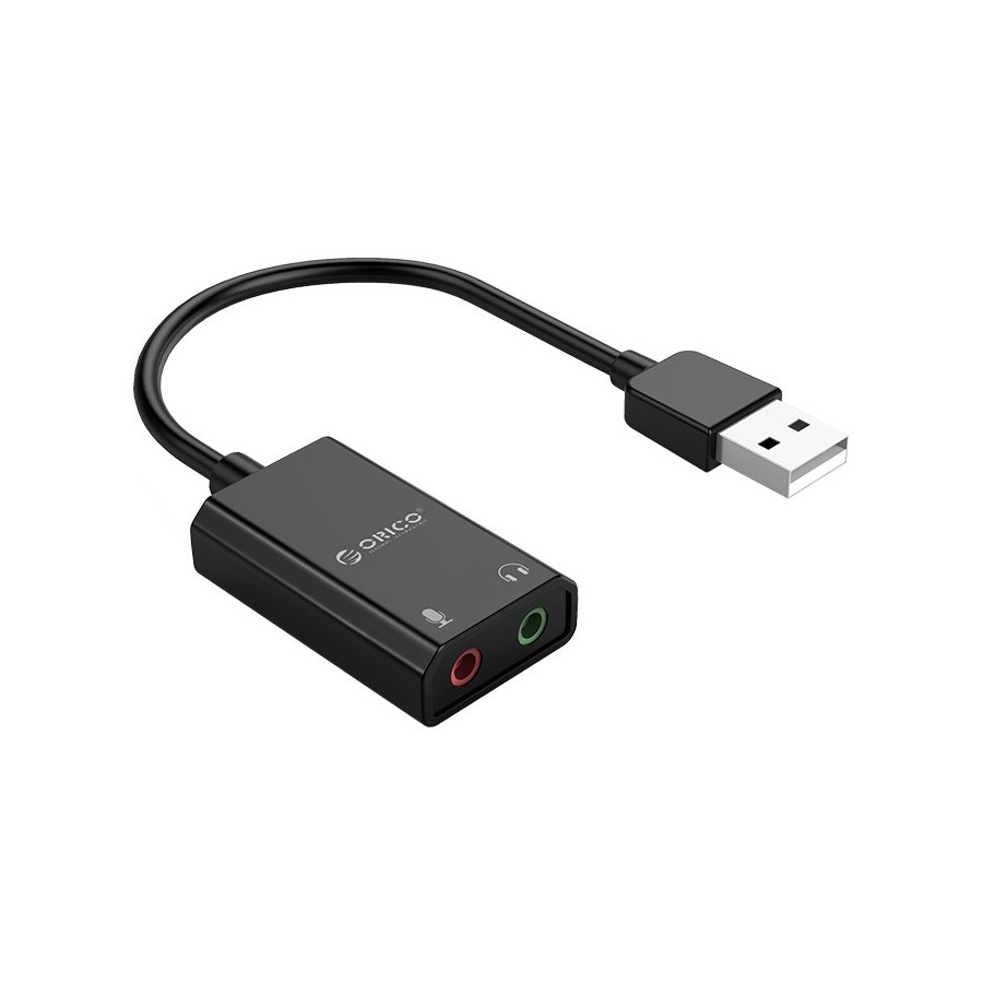 ORICO USB κάρτα ήχου SKT2, USB2.0, 2x 3.5mm, μαύρο