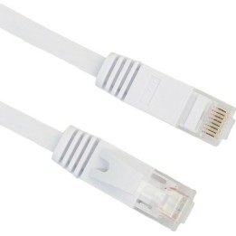 Cable LAN Cat: 6 FLAT 5.0 m DeTech καλώδιο δικτύου 5 μέτρα πλακέ cat6 χρώμα Λευκό