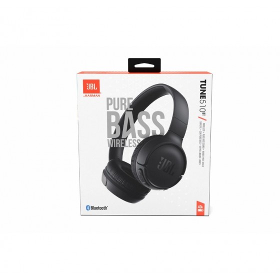 JBL Tune 510ΒΤ, On-Ear Bluetooth Headphones w Earcup control-Black (JBLT510BTBLKEU)