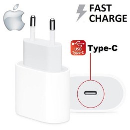 Apple Φορτιστής Σπιτιού 1 Θέσης Λευκό, 20W USB-C + Καλώδιο φόρτισης 1 μέτρο Λευκό (MU7V2ZM/A)
