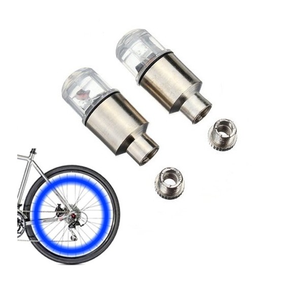 Καπάκι βαλβίδας ποδηλάτου με φως, 2 τμχ, μπλε