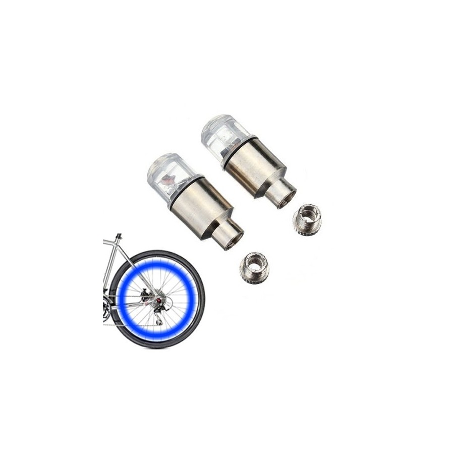 Καπάκι βαλβίδας ποδηλάτου με φως, 2 τμχ, μπλε