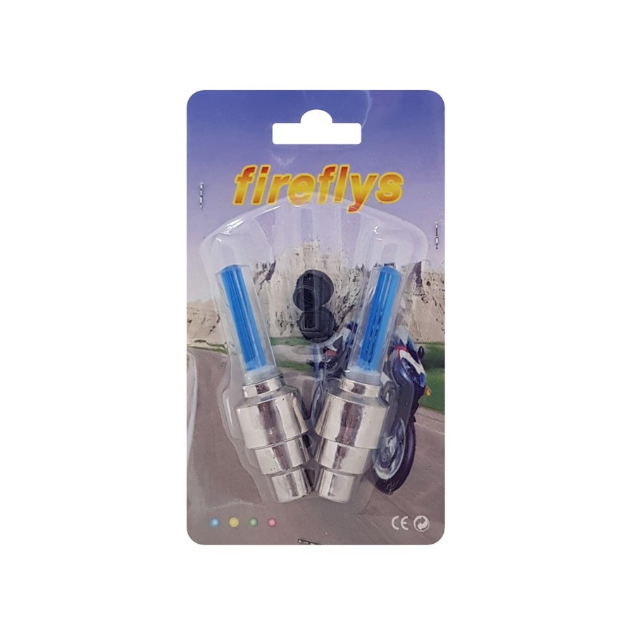 Καπάκι βαλβίδας ποδηλάτου BIKE-0031, LED, 6.5cm, 2τμχ, μπλε