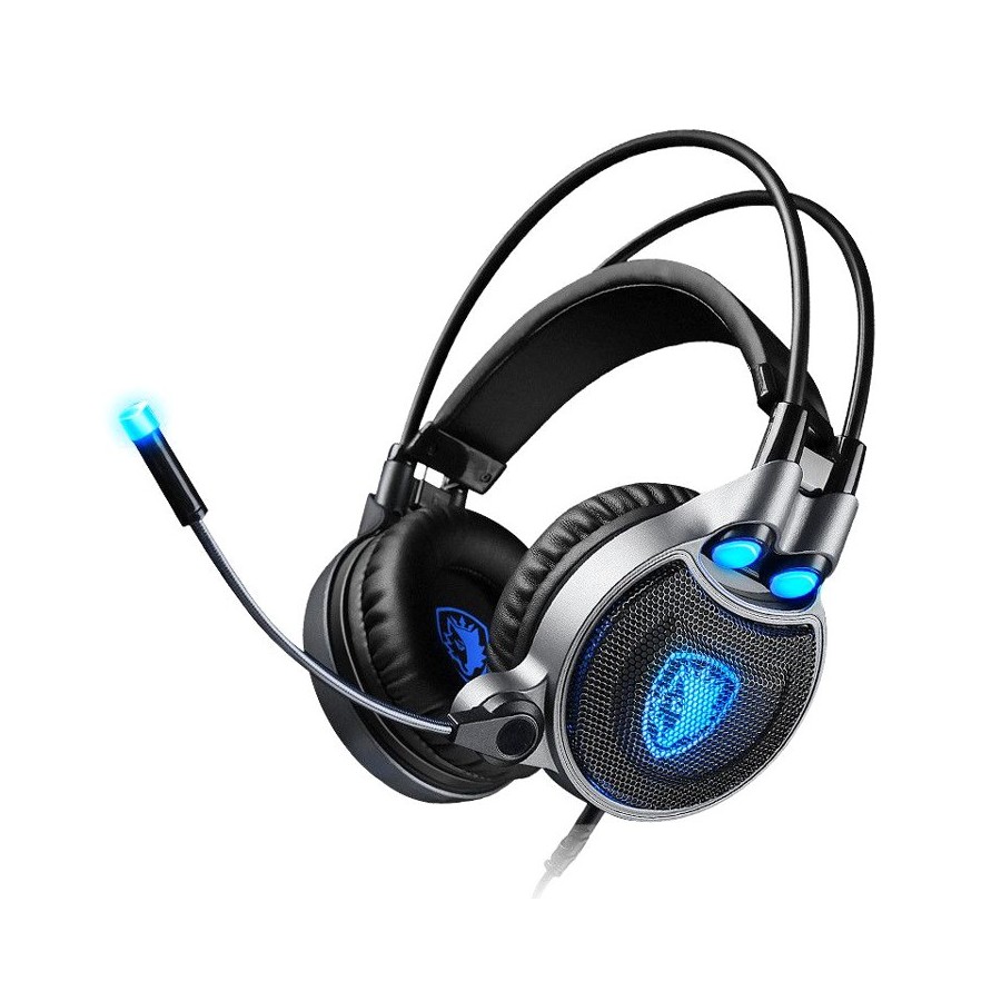 SADES gaming headset SA-R1, USB, 50mm, 7.1CH, LED, μαύρο