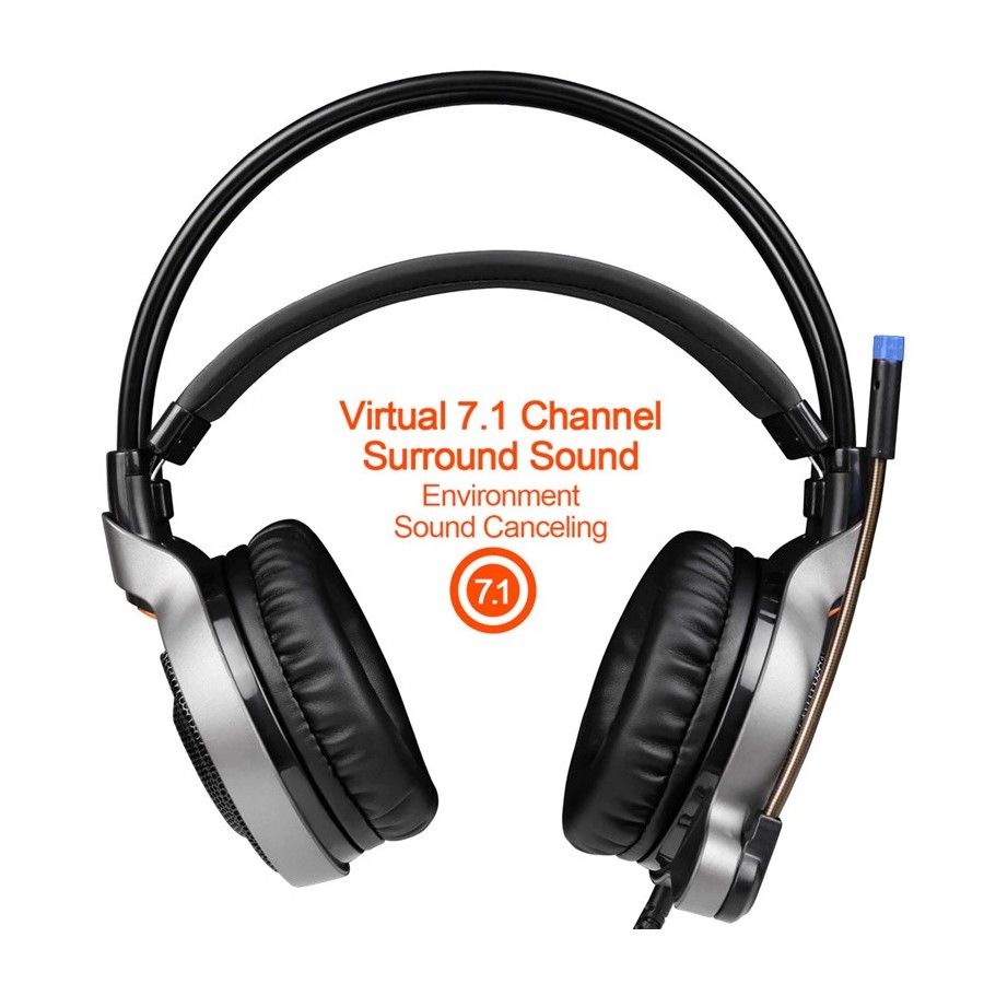 SADES gaming headset SA-R1, USB, 50mm, 7.1CH, LED, μαύρο