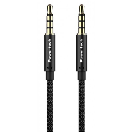 POWERTECH καλώδιο Jack 3.5mm prime PTR-0089, 4 pin, copper, 1m, μαύρο