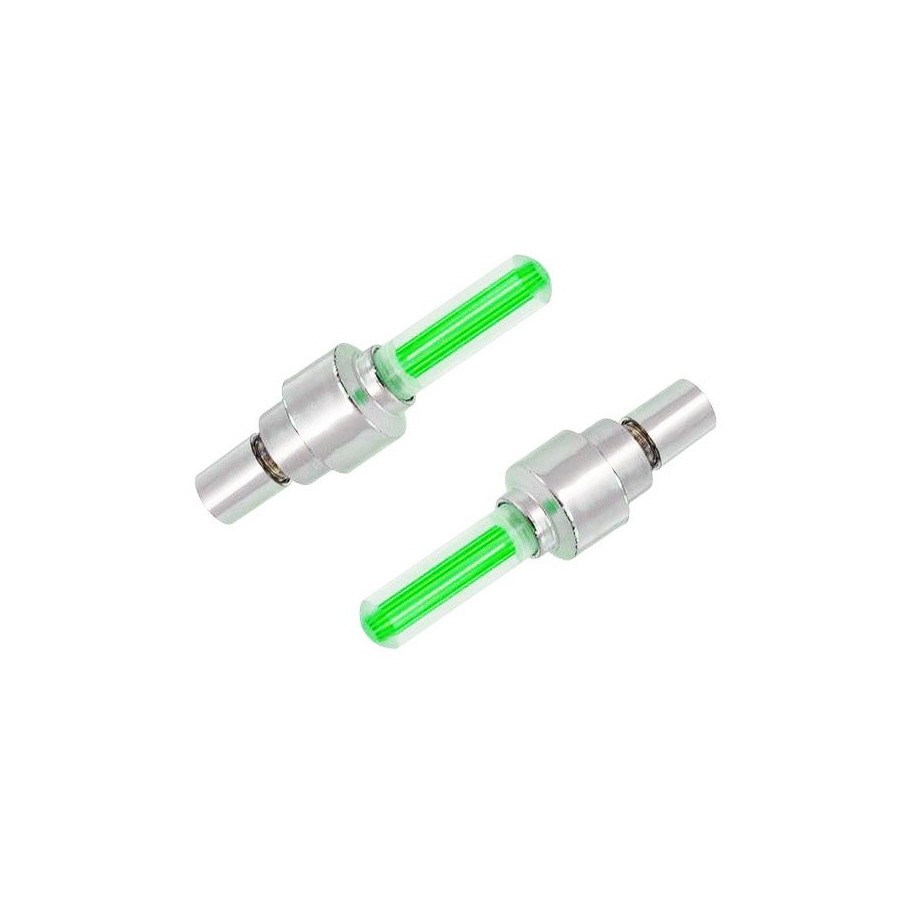 Καπάκι βαλβίδας ποδηλάτου BIKE-0030, LED, 6.5cm, 2τμχ, πράσινο