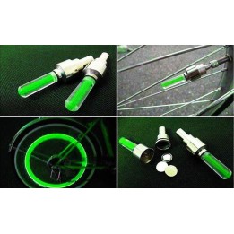 Καπάκι βαλβίδας ποδηλάτου BIKE-0030, LED, 6.5cm, 2τμχ, πράσινο