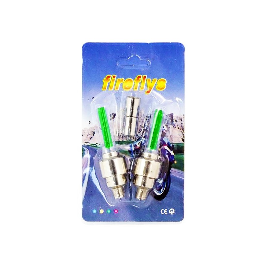 Καπάκι βαλβίδας ποδηλάτου BIKE-0030, LED, 6.5cm, 2τμχ, πράσινο