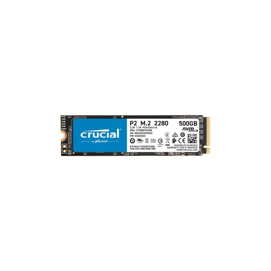 Crucial P2 M.2 500 GB PCI Express 3.0 NVMe (CT500P2SSD8)