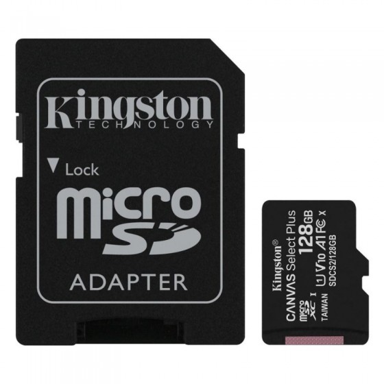 Kingston Canvas Select Plus R100 MicroSDXC 128GB UHS-I U1 + SD Adapter SDCS2/128GB