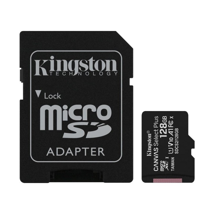 Kingston Canvas Select Plus R100 MicroSDXC 128GB UHS-I U1 + SD Adapter SDCS2/128GB