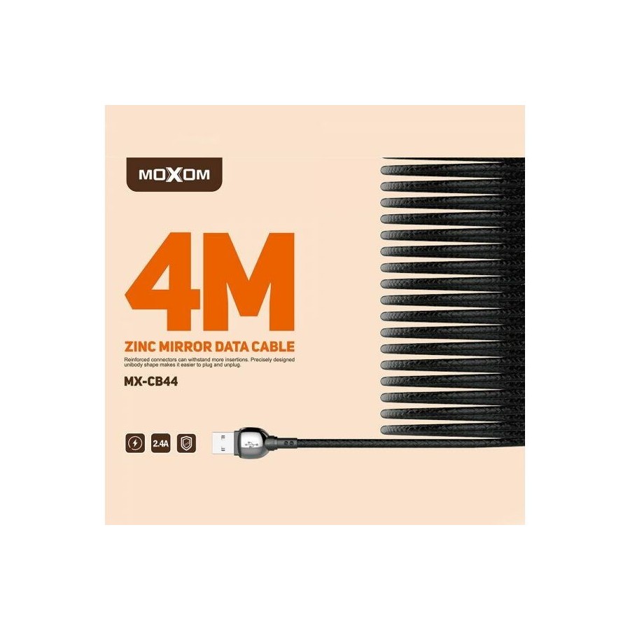 Καλώδιο φόρτισης 4 Μέτρα Lightning Iphone MoXom MX-CB44 Swing 2.4A Μαύρο