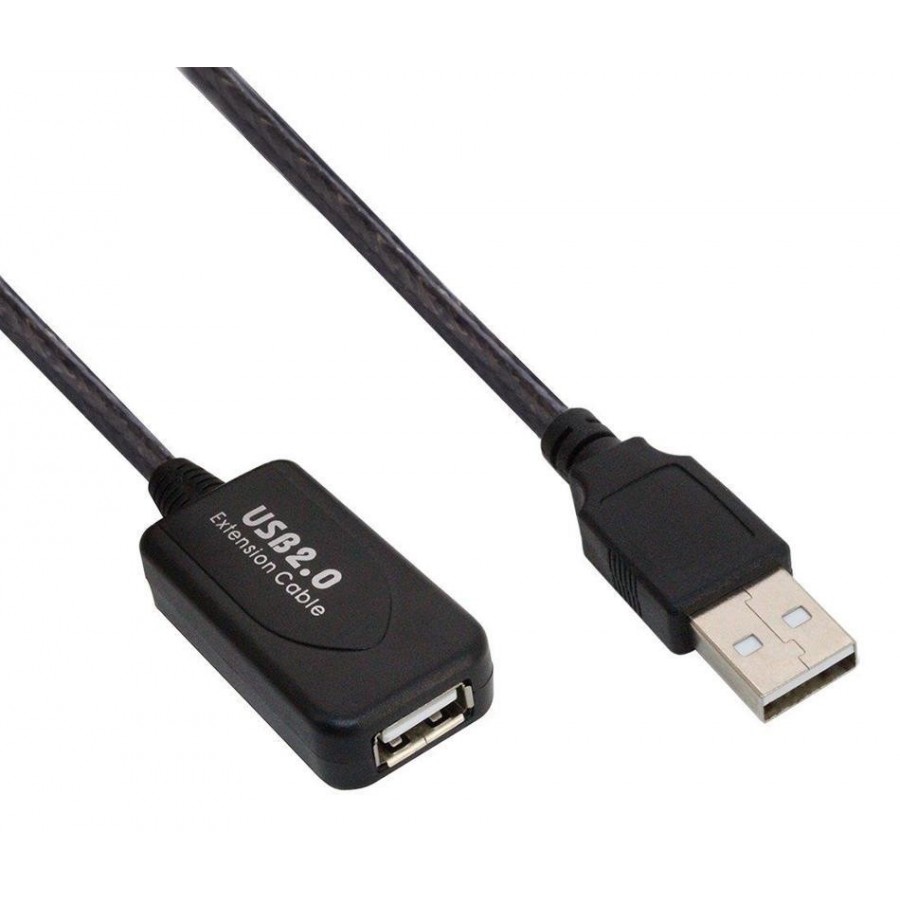 POWERTECH καλώδιο USB 2.0 σε USB female με ενισχυτή, 10m, Black