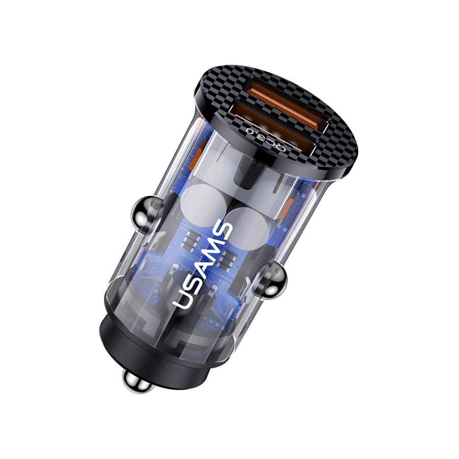 USAMS USB φορτιστής αυτοκινήτου US-CC122, 2x USB, 36W, διάφανος