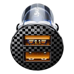 USAMS USB φορτιστής αυτοκινήτου US-CC122, 2x USB, 36W, διάφανος