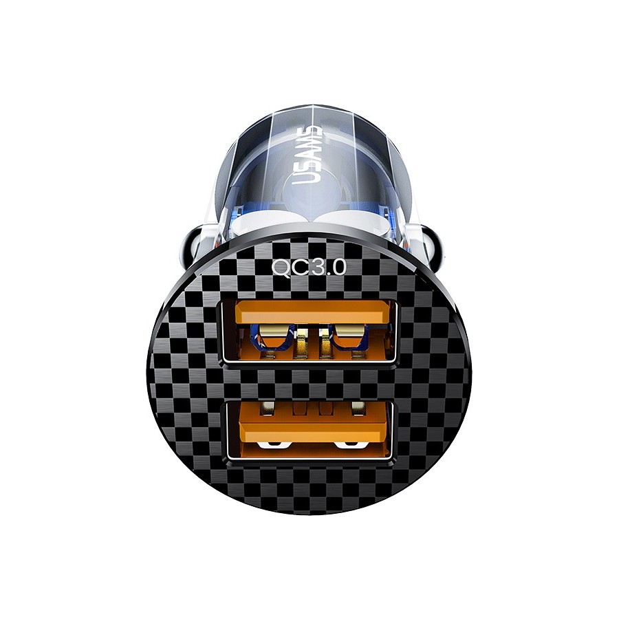USAMS USB φορτιστής αυτοκινήτου US-CC122, 2x USB, 36W, διάφανος