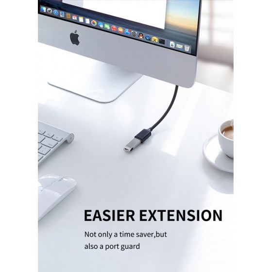 CABLETIME καλώδιο USB 3.0 αρσενικό σε θηλυκό C160, 5Gbps, 1m, μαύρο