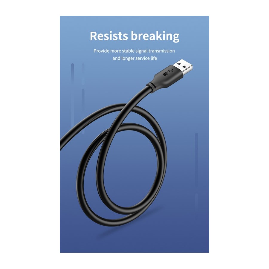 CABLETIME καλώδιο USB 3.0 αρσενικό σε θηλυκό C160, 5Gbps, 1m, μαύρο