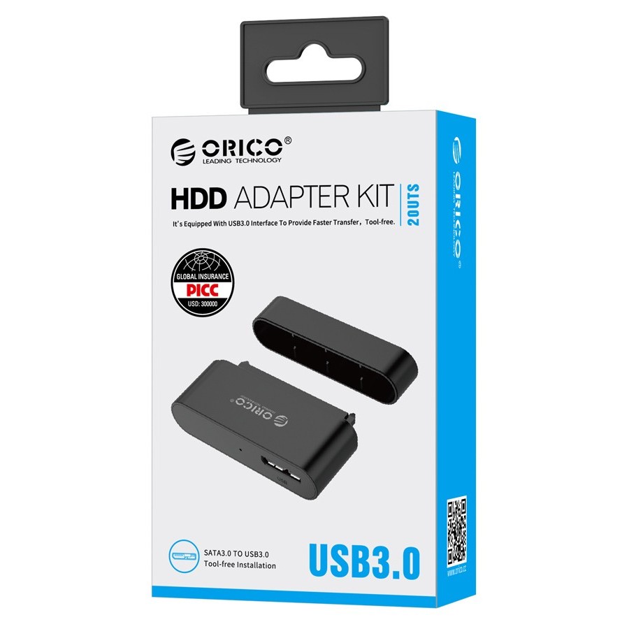 ORICO αντάπτορας SATA σε USB 3.0 για 2.5" HDD/SSD 20UTS, 5Gbps, μαύρος(20UTS-BK-BP)
