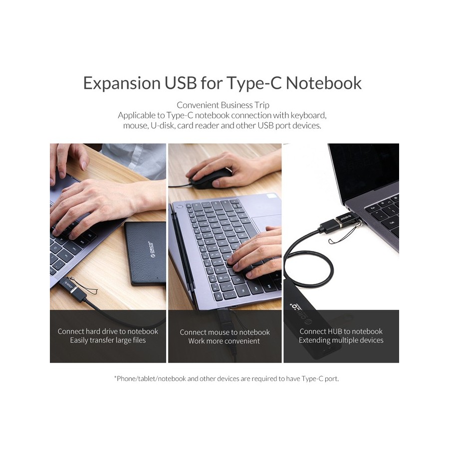 ORICO αντάπτορας USB Type-C σε USB 3.0 CBT-UT01, μαύρος(CBT-UT01-BK-BP)