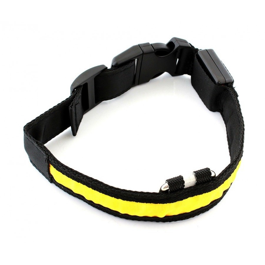 Περιλαίμιο σκύλου AG232B με φωτισμό LED, 34-44cm, μαύρο/κίτρινο