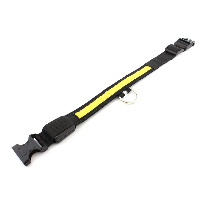 Περιλαίμιο σκύλου AG232B με φωτισμό LED, 34-44cm, μαύρο/κίτρινο