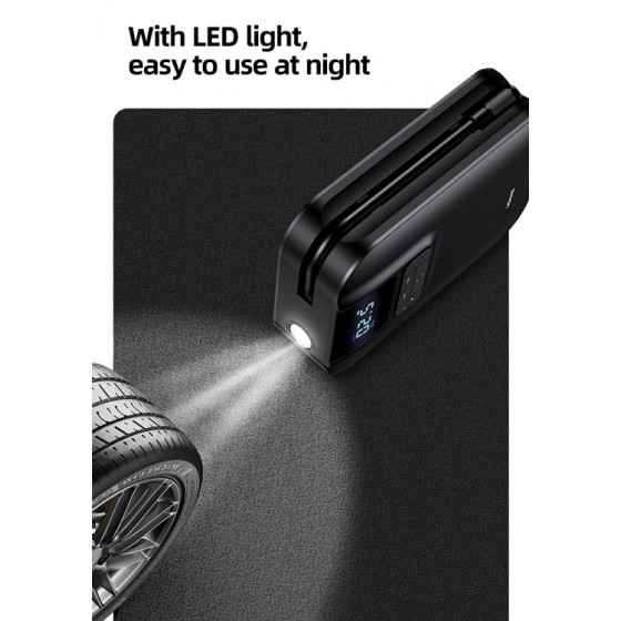 USAMS mini συμπιεστής αέρος αυτοκινήτου US-ZB215, μαύρος