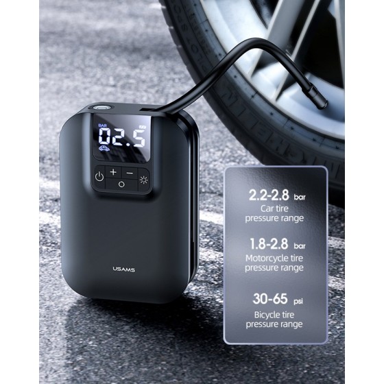 USAMS mini συμπιεστής αέρος αυτοκινήτου US-ZB215, μαύρος