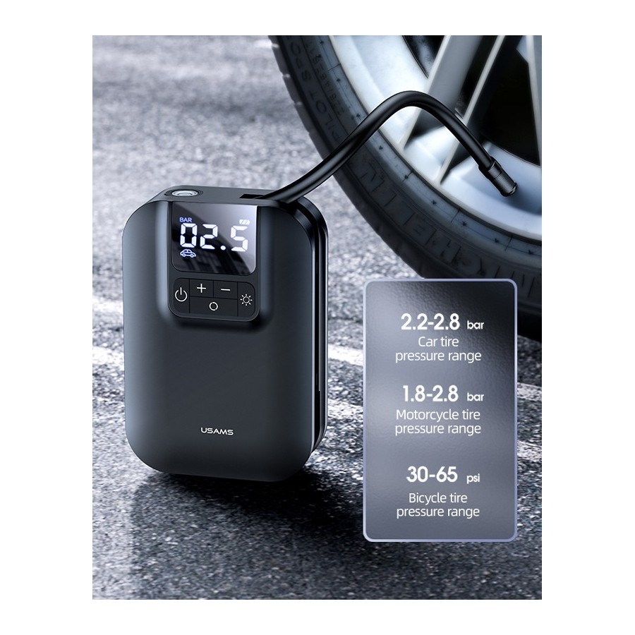 USAMS mini συμπιεστής αέρος αυτοκινήτου US-ZB215, μαύρος