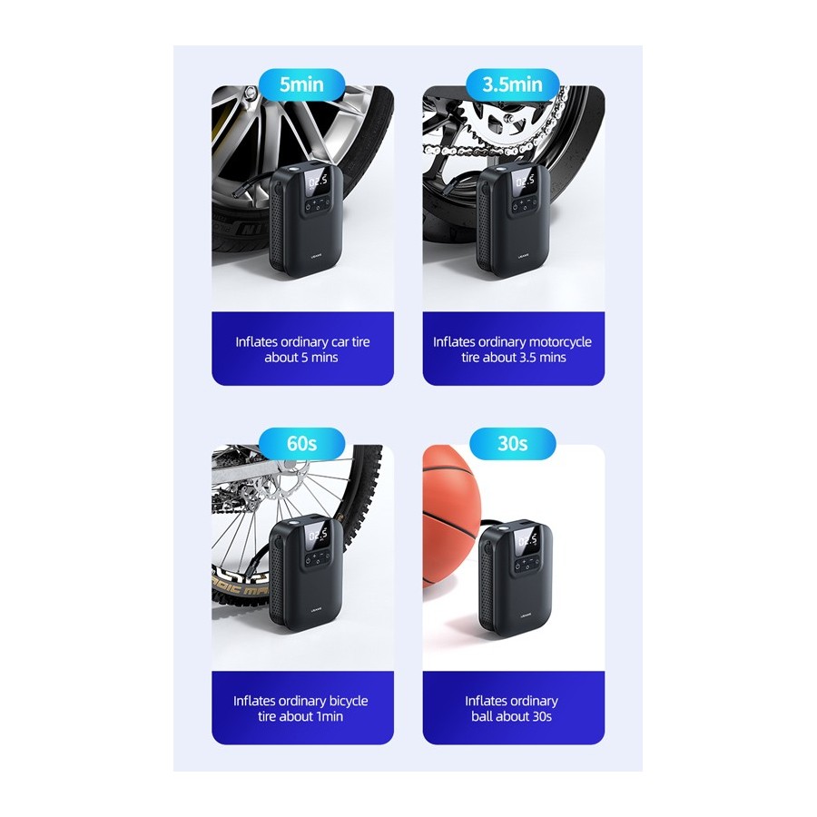 USAMS mini συμπιεστής αέρος αυτοκινήτου US-ZB215, μαύρος