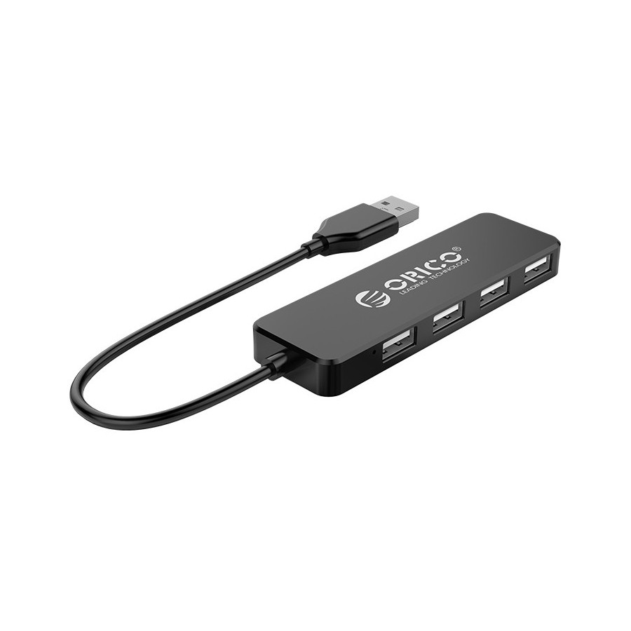 ORICO USB 2.0 Hub FL01, 4x USB, μαύρο