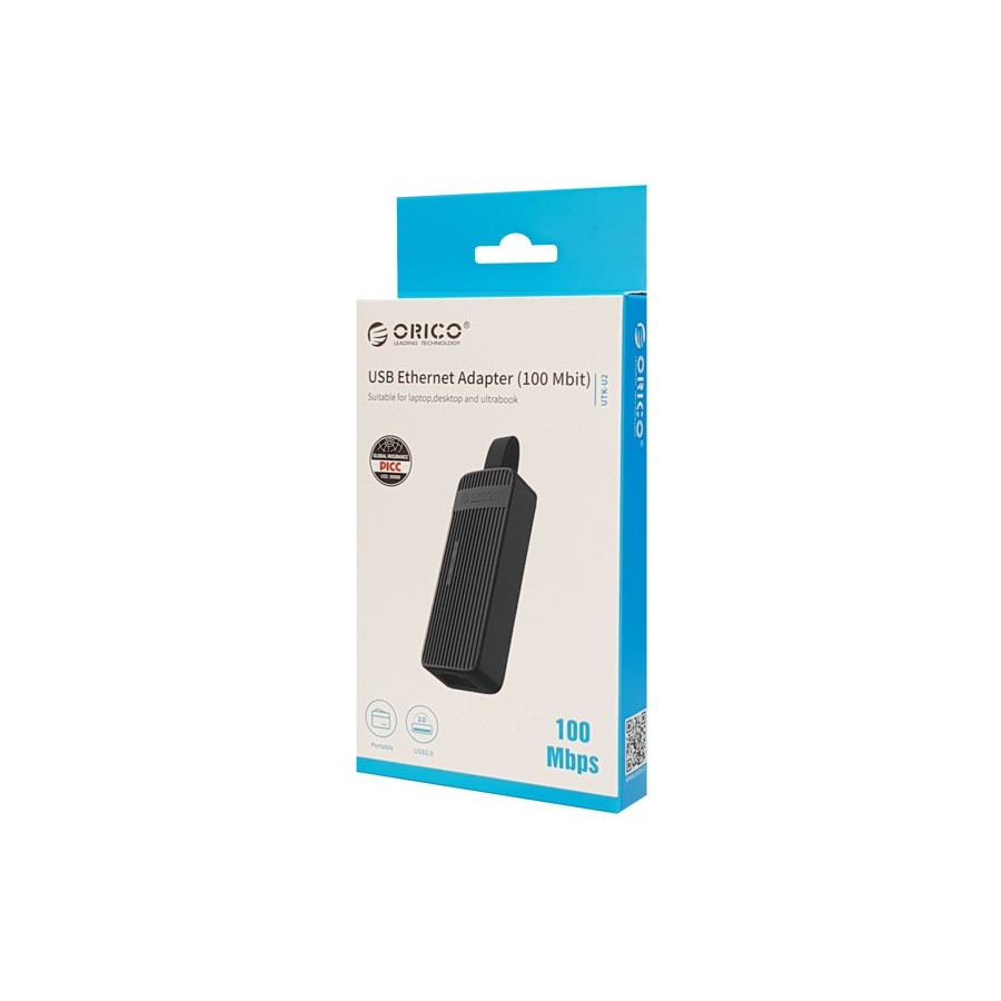 ORICO αντάπτορας USB 2.0 σε Ethernet UTK-U2, 100 Mbps, μαύρο