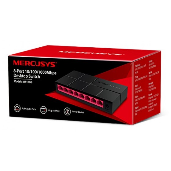 MERCUSYS Desktop Switch MS108G, 8x 10/100/1000 Mbps, Ver. 1