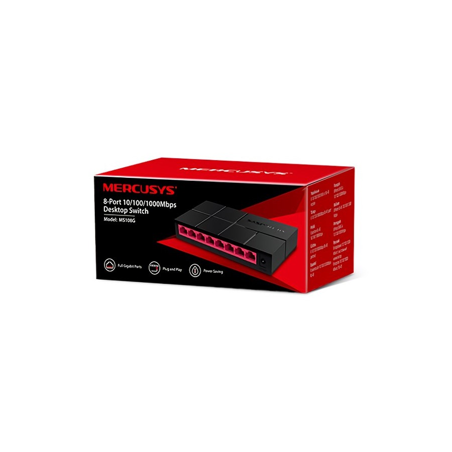 MERCUSYS Desktop Switch MS108G, 8x 10/100/1000 Mbps, Ver. 1