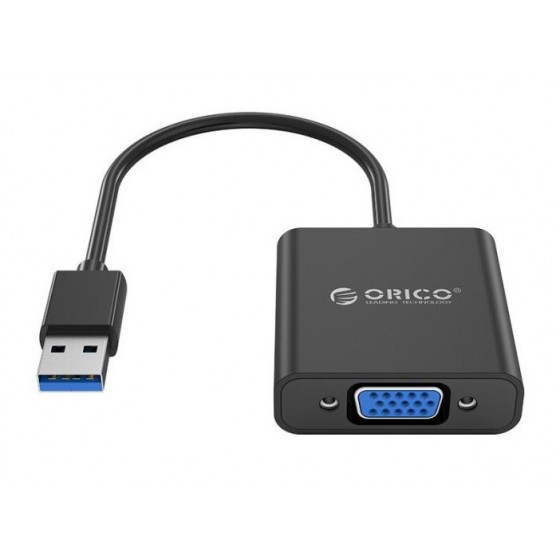ORICO αντάπτορας USB 3.0 σε VGA UTV-BK, 1080p, 15cm, μαύρος