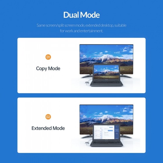 ORICO αντάπτορας USB 3.0 σε HDMI UTH-SV, 1080p, 15cm, ασημί