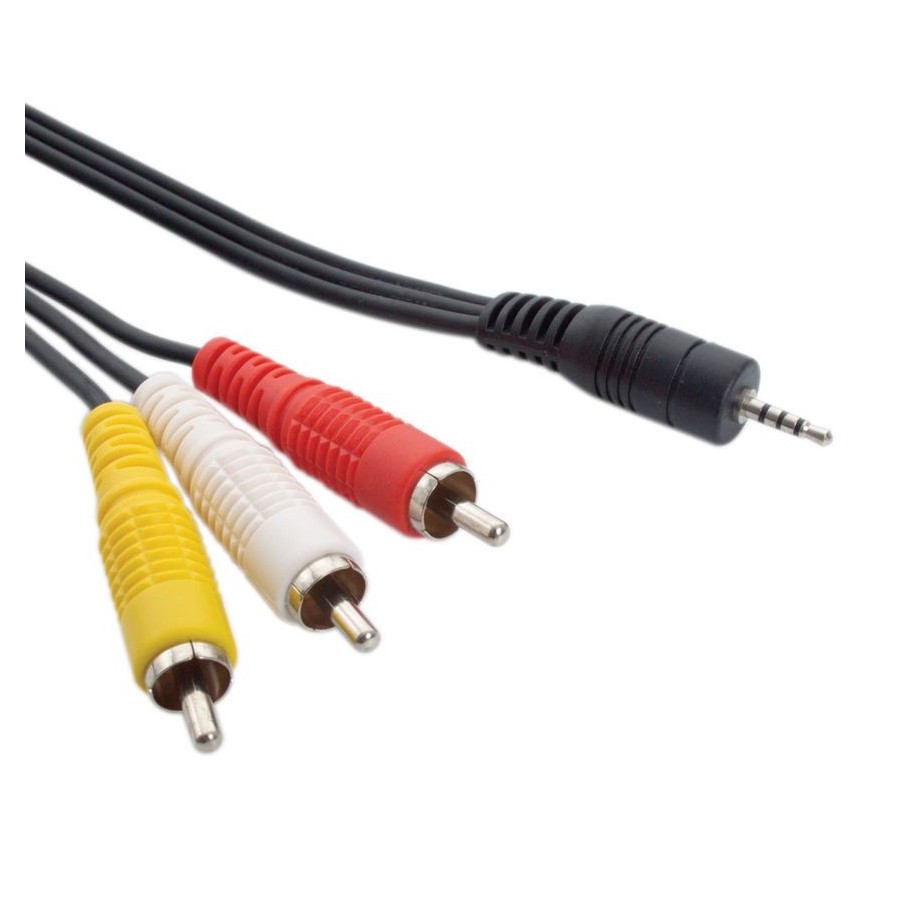 POWERTECH καλώδιο 3x RCA (M) σε jack 3.5mm (M) CAB-R010, 1.5m