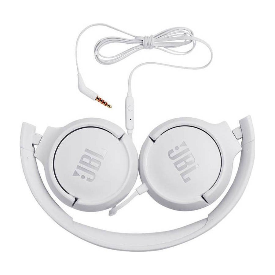 JBL Tune 500 Ενσύρματα On Ear Ακουστικά Λευκά 1-button Mic/Rem (White)(JBLT500WHT)