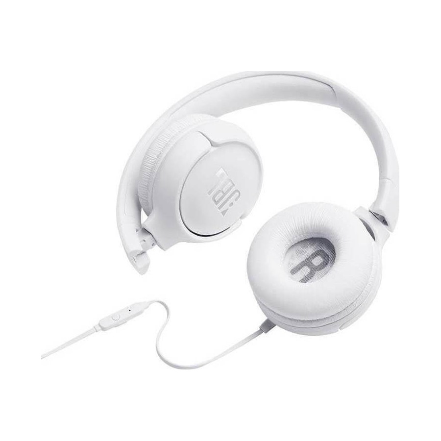 JBL Tune 500 Ενσύρματα On Ear Ακουστικά Λευκά 1-button Mic/Rem (White)(JBLT500WHT)