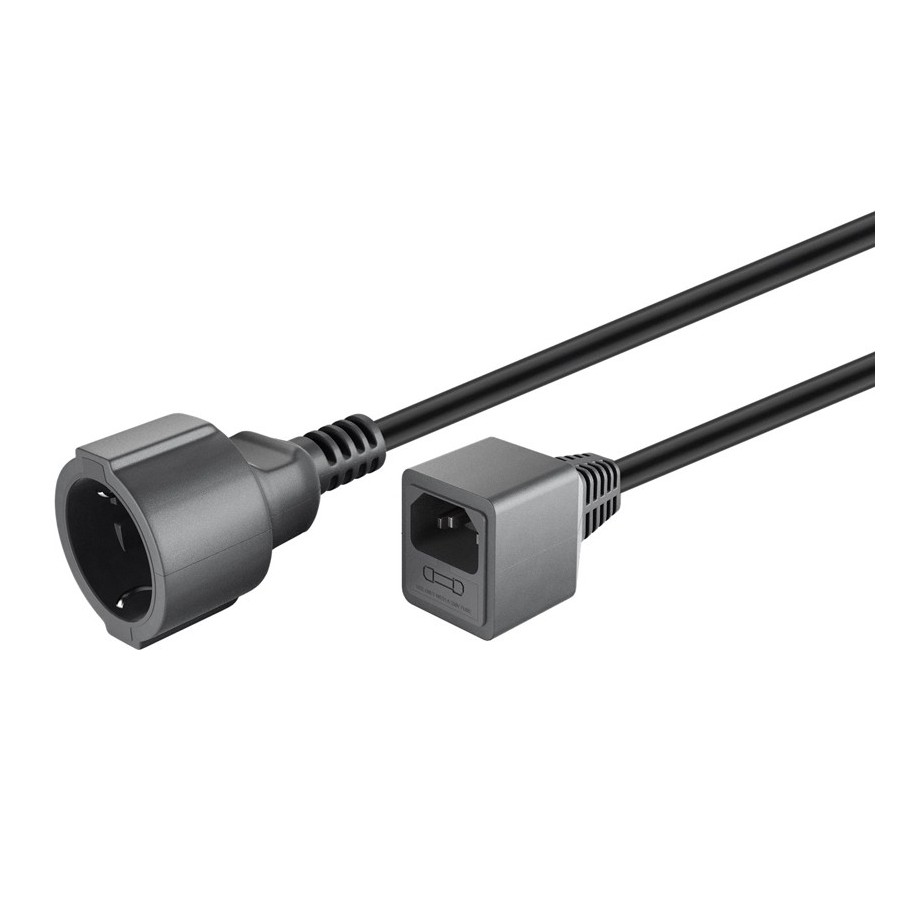 GOOBAY προέκταση τροφοδοσίας Type F 51476 με ασφάλεια, 0.2m, μαύρο