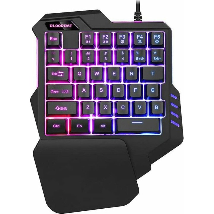 Φορητό Gaming Πληκτρολόγιο One Handed USB με Πολύχρωμο Φωτισμό LED G-92 Αγγλικό