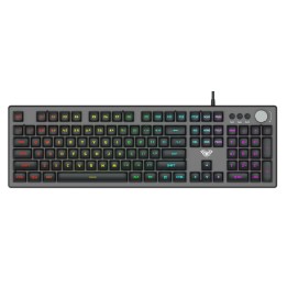 AULA Gaming πληκτρολόγιο F2028, RGB, μαύρο-γκρι με αγγλικούς και ελληνικούς χαρακτήρες