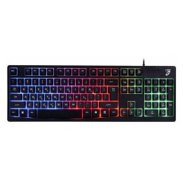 ROAR gaming πληκτρολόγιο RR-0005, ενσύρματο, αθόρυβα πλήκτρα, RGB, μαύρο με αγγλικούς και ελληνικούς χαρακτήρες