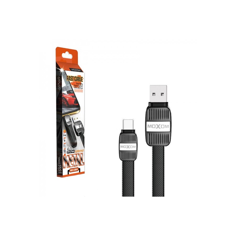 Καλώδιο Σύνδεσης/Φόρτισης Moxom MX-CB04 Type-C 2.4A Black (1m)