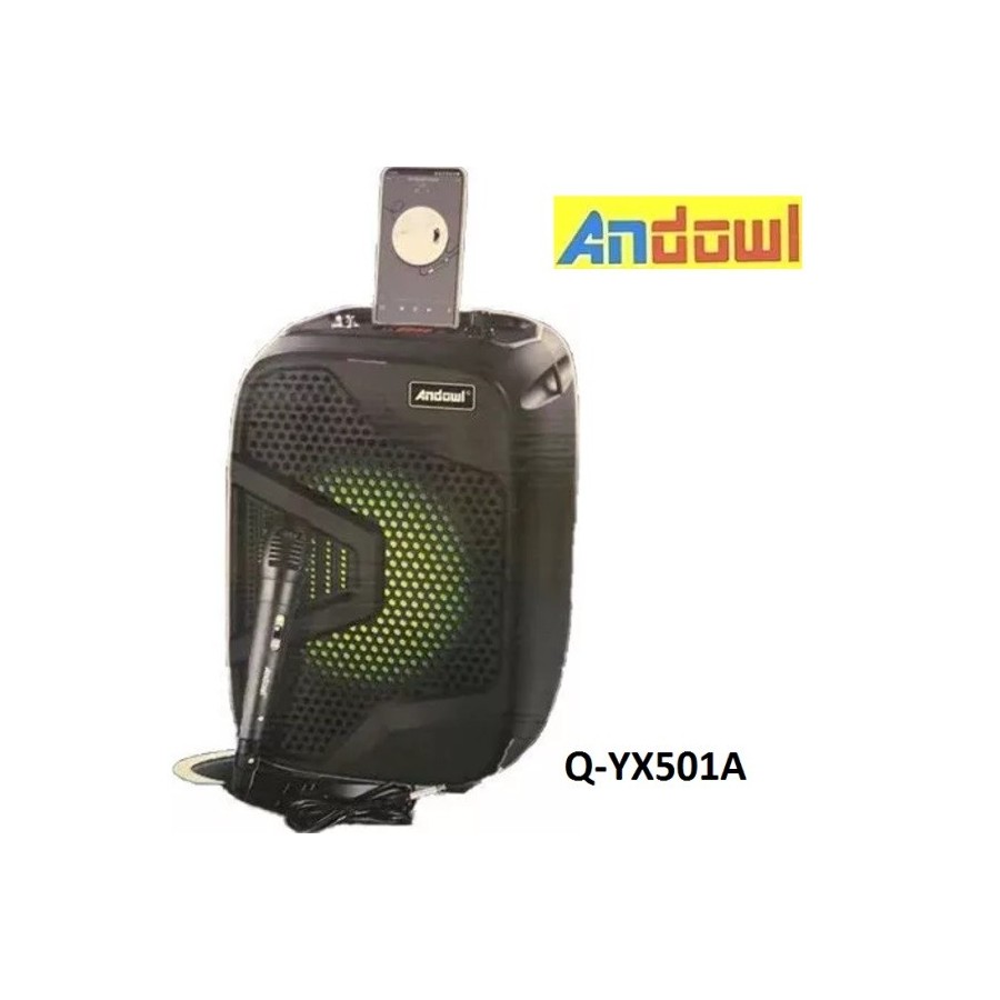 Andowl Σύστημα Karaoke με Ενσύρματα Μικρόφωνα Q-YX501A σε Μαύρο Χρώμα