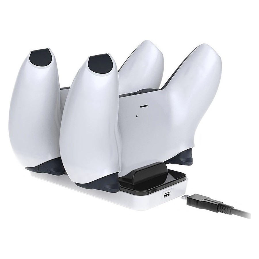 Διπλή Βάση Φόρτισης Χειριστηρίων για PS5 Λευκό DOBE (TP5-0504) Charging Dock