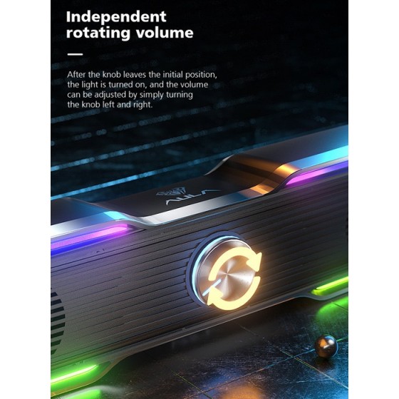 AULA gaming soundbar N-169B, 2x 3W, RGB, USB/3.5mm, μαύρο