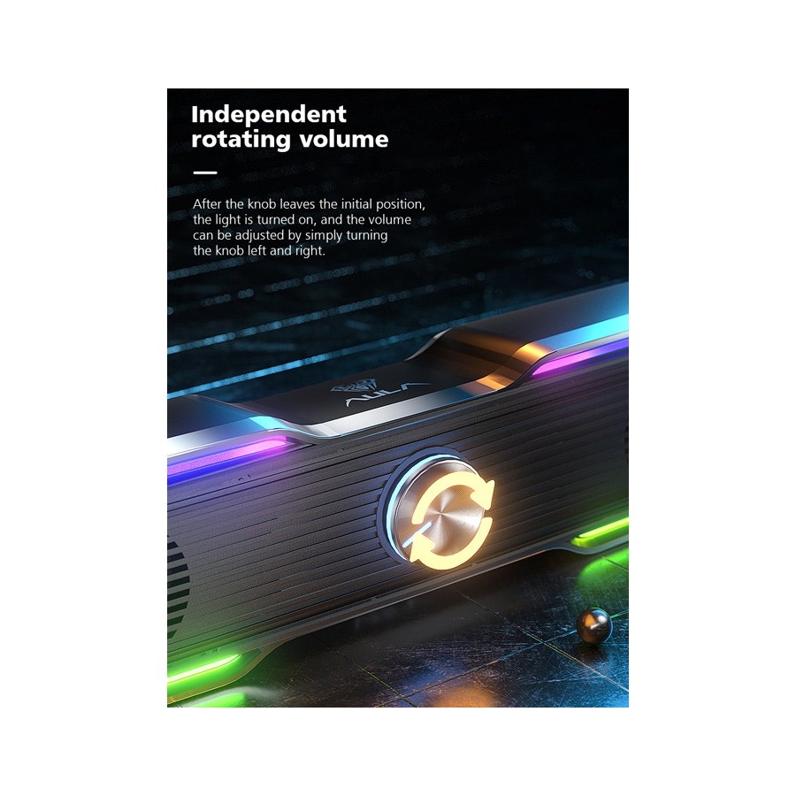 AULA gaming soundbar N-169B, 2x 3W, RGB, USB/3.5mm, μαύρο