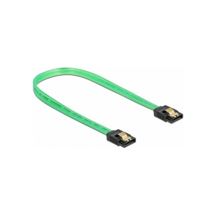DeLock 7-Pin SATA III male - 7-Pin SATA III male UV Cable 0.7m Πράσινο (82112)